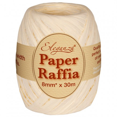 Ivory Paper Raffia Ribbon - Alaynashome