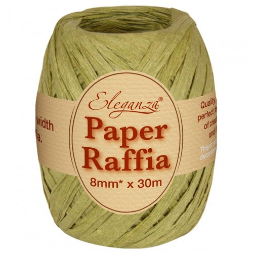 Sage Green Paper Raffia Ribbon - Alaynashome
