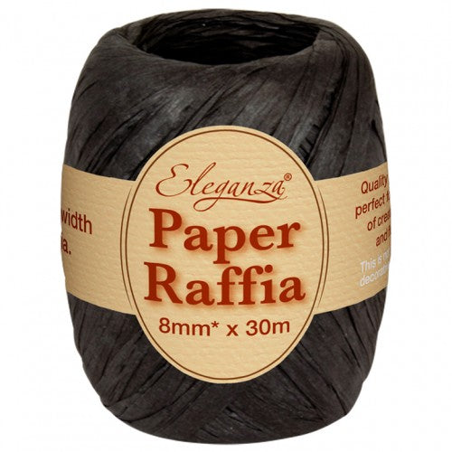 Black Paper Raffia Ribbon - Alaynashome