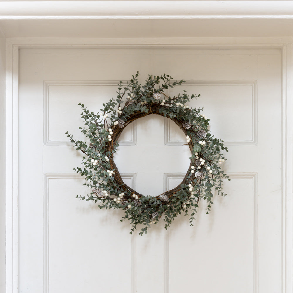 White Berry and Cone Willow Wreath - Alaynas Home