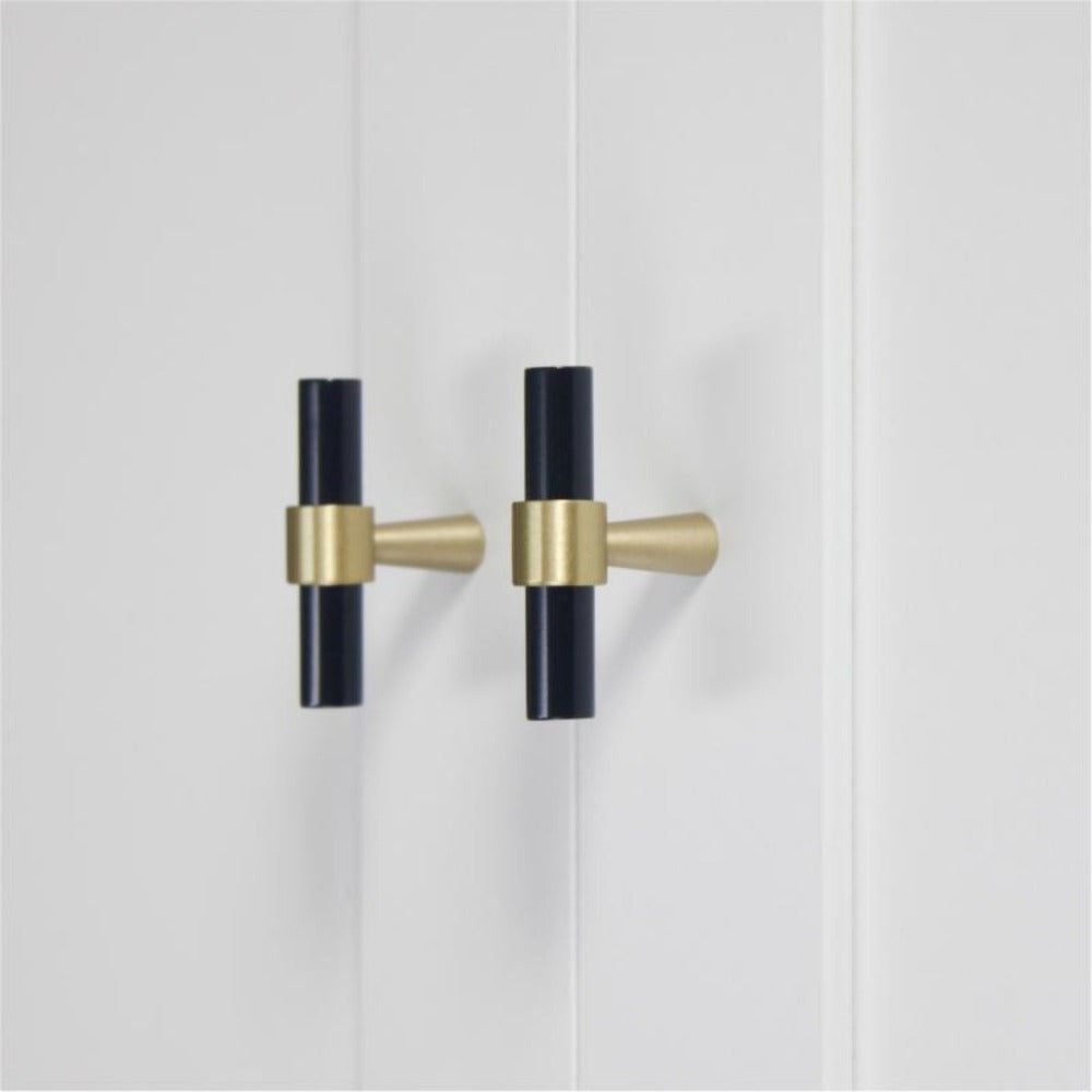 Matte Black and Brass Drawer Pull - Alaynashome