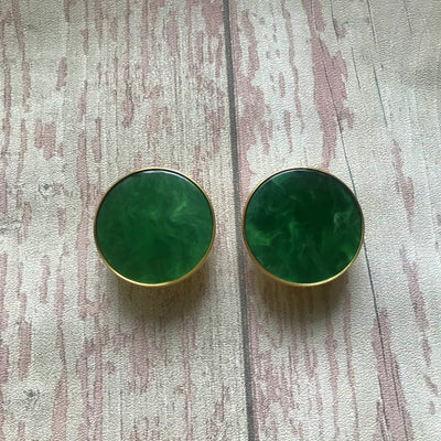 Emerald Resin and Brass Drawer Knob - Alaynashome